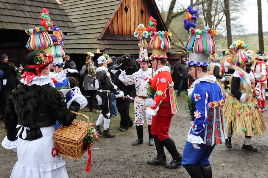 Masopust na Veselém kopci v roce 2024. Zdroj: Muzeum v přírodě Vysočina