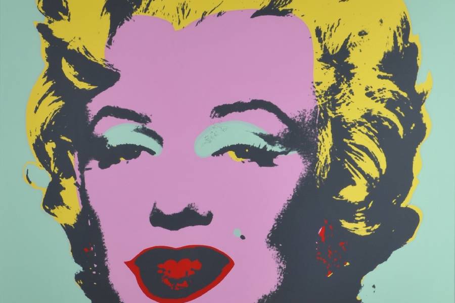 Portrét Marylin Monroe od Andyho Warhola, výřez. Zdroj: Gočárova galerie.