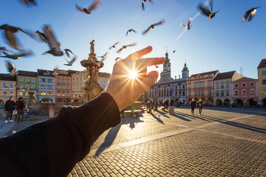 Náměstí Přemysla Otakara II. v Českých Budějovicích. Zdroj: Jihočeské muzeum v Českých Budějovicích