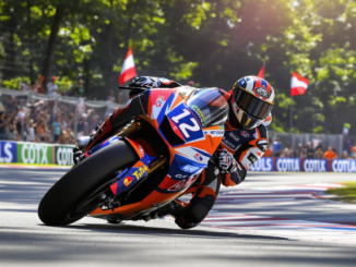 Závody mistrovství světa silničních motocyklů MotoGP. Zdroj: AI.