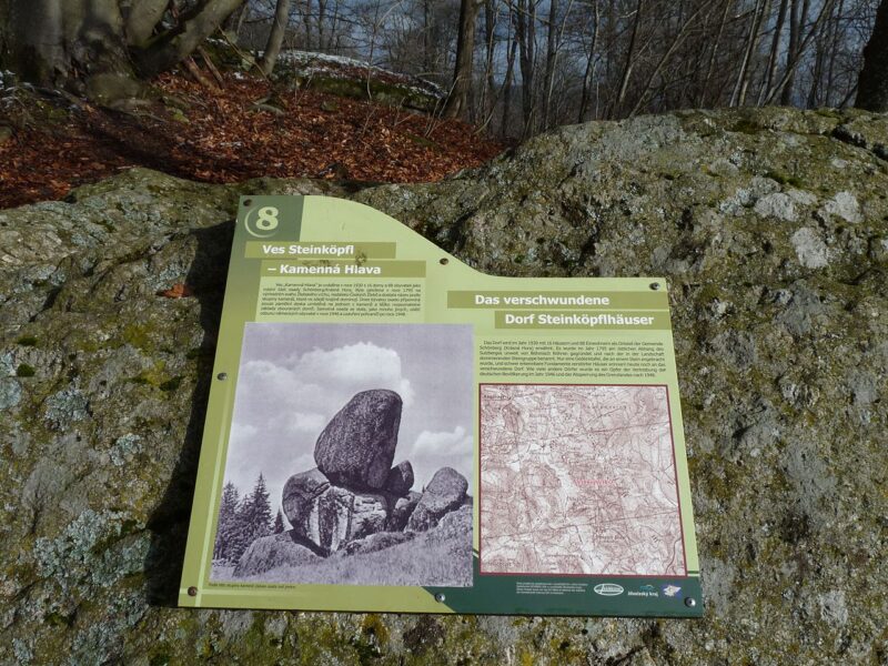 Kamenná Hlava. Zastavení na naučné stezce.