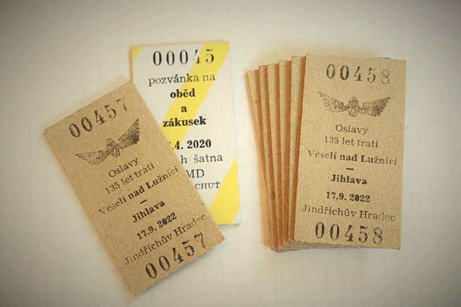 Edmondsonovy jízdenky. Zdroj: Jindřichohradecké místní dráhy, a.s. 