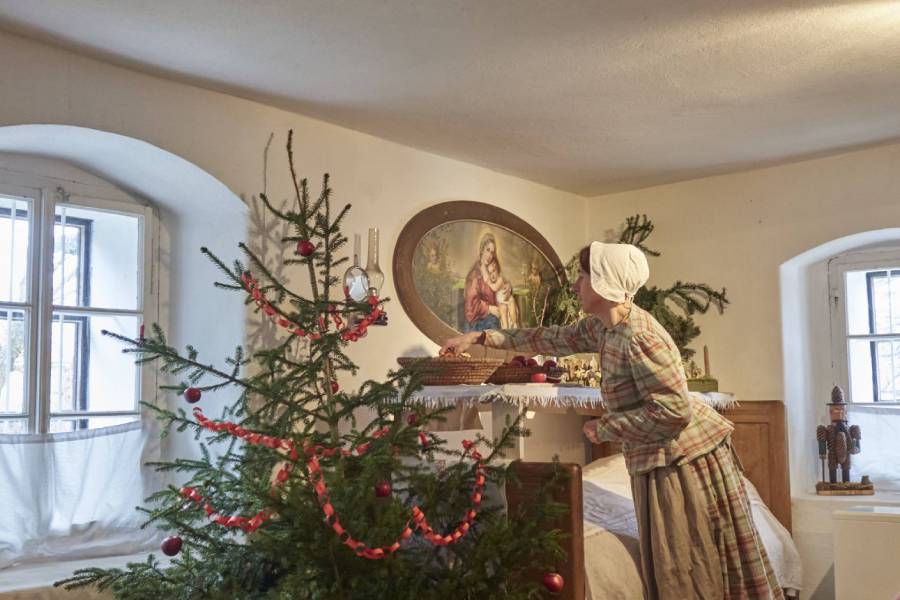 Vánoce v hornickém domku. Zdroj: Hornické muzeum Příbram