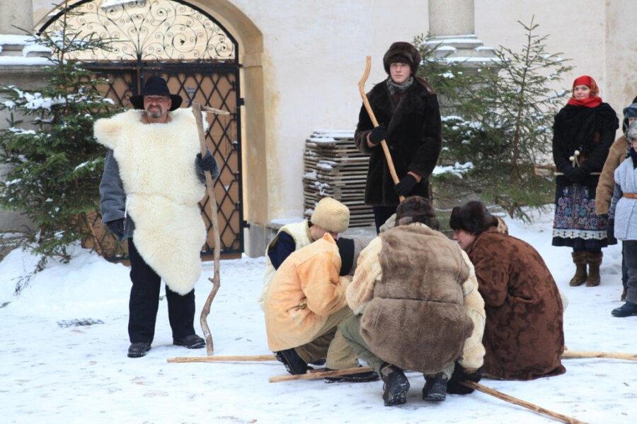 Živý betlém na zámku v Telči. Zdroj: Národní památkový ústav