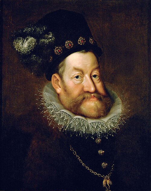 Rudolf II. na portrétu od Hanse von Aachen (~1606). Zdroj: Wikipedie, volné dílo.