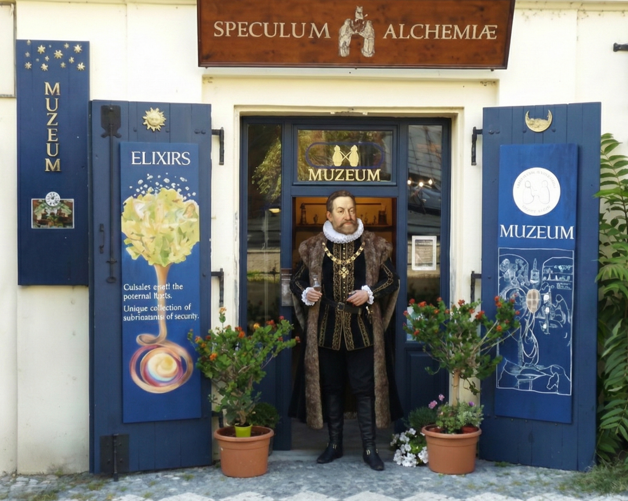 Muzeum alchymie - Speculum Alchemiae. Zdroj: Petr Digrin, upraveno AI.